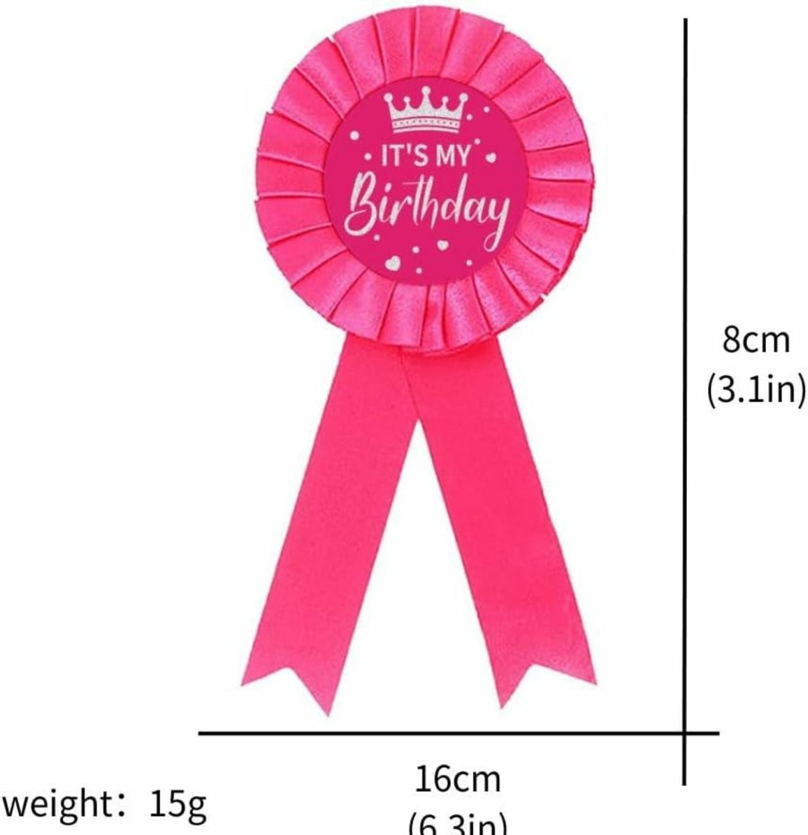 Fuqimanman2020 It'S My Birthday Ribbon Satin Fabric Happy Birthday Tinplate Badge Pin Colorful Award Rosette Badge Brooch Pin Party Decorations For Women Men Girls Boys Hot