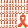 Sureio Sureio 100 Pieces Orange Awareness Ribbon Pin Cause Jewelry Brooch Pin Leukemia Multiple Sclerosis Lymphoma Awareness Products With Secure Clutch Back Cerebral Cancer Awareness Lapel Pin Wholesale