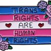 pologmase Transgender Flag Pin Trans Rights Are Human Rights Badge Lgbt Pin Brooch Enamel Metal Lapel Pin Jackets Jeans Fashion Jewelry Accessories Diy Ornament Clearance