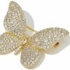 NewZenro Luxury Butterfly Full Cz Brooches Pins Sparkly Crystal Animal Brooch Classic For Wedding Party Dance Banquet For Women Ladies Dainty Elegant Beautiful Girls Minimalist Lapel Pins Dress Suit Ceremony Clothes Accessories Jewelry Mother'S Day Valentine'S Day Decor Christmas Gifts New