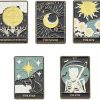 SUNNYCLUE Sunnyclue 1 Box Enamel Pins Set Tarot Card Enamel Pins Sun Moon Star Lapel Pin Skull Pin Brooch Halloween Black Cat Daisy Flowers Brooches For Women Men Backpacks Jackets Clothes Hat School Bags Gift New