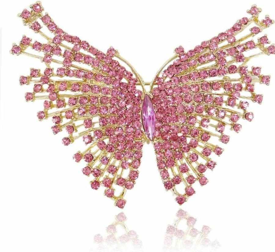 EVER FAITH Ever Faith Austrian Crystal Gorgeous Volant Butterfly Brooch For Bride, Prom, Bridal Clearance