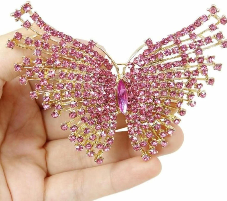 EVER FAITH Ever Faith Austrian Crystal Gorgeous Volant Butterfly Brooch For Bride, Prom, Bridal Clearance