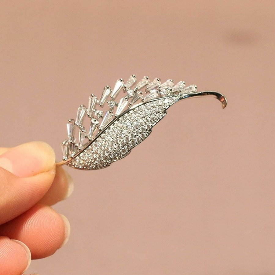 AILONMEI Ailonmei Brooch Pins For Women Fashion, Elegant Leaf Corsage Brooches Jewelry For Women Fashion Pearl Costume Broaches And Pins Best