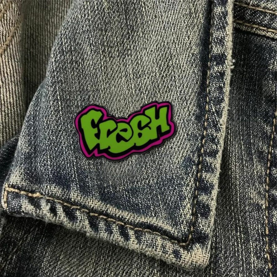 XKYDYF Fresh Graffiti Logo Brooch Green Letter Badge For Clothes Bags Backpacks Party Decoration Christmas Gift Personality Fashion Decorative Jewelry Accessories Online