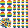 Yinkin Rainbow Pinback Buttons 1 Inch Pride Pins Round Lgbt Buttons Rainbow Metal Lapel Pins Rainbow Brooch Pins Wholesale