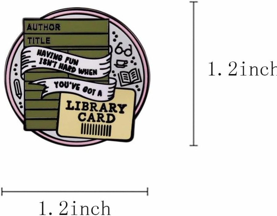 VNEWSCHI Having Fun Isn'T Hard When You'Ve Got A Library Card Brooch Metal Lapel Badge Enamel Pin Readers Gift Suitable For Hat Jacket Canvas Bag Wholesale