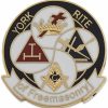 The Masonic Exchange York Rite Of Freemasonry Round Masonic Lapel Pin - [Black & White][1'' Diameter] Hot