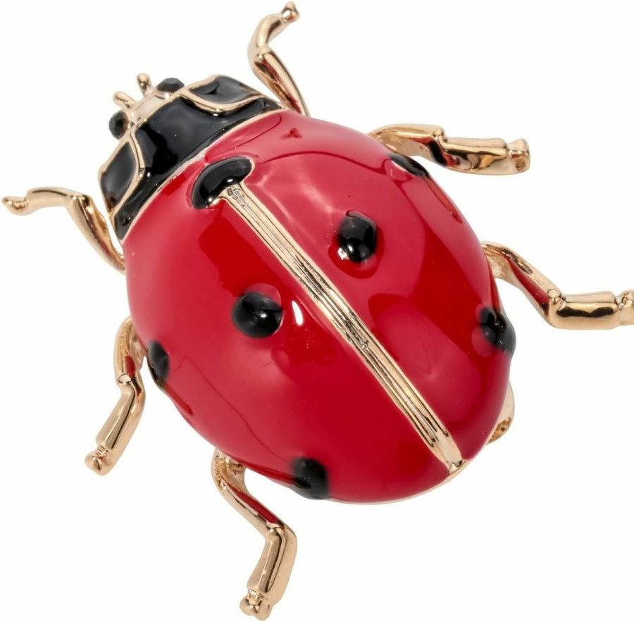 Szxc Szxc Ladybug Vegetable Leafe Crystal Enamel Collection Accessories Brooch Pin Gift Women Jewelry Best