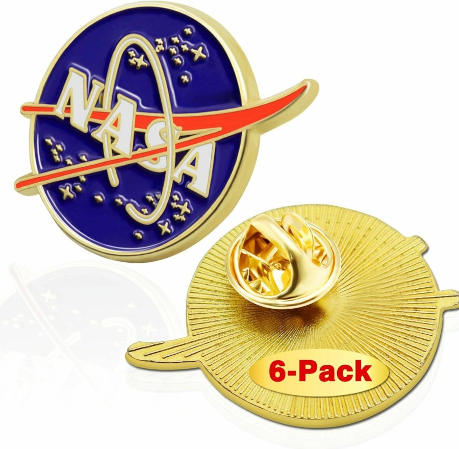 MIDLE 100 Pcs National Aeronautics And Space Administration Nasa Space Lapel Pins Bulk Enamel 1\" Hot