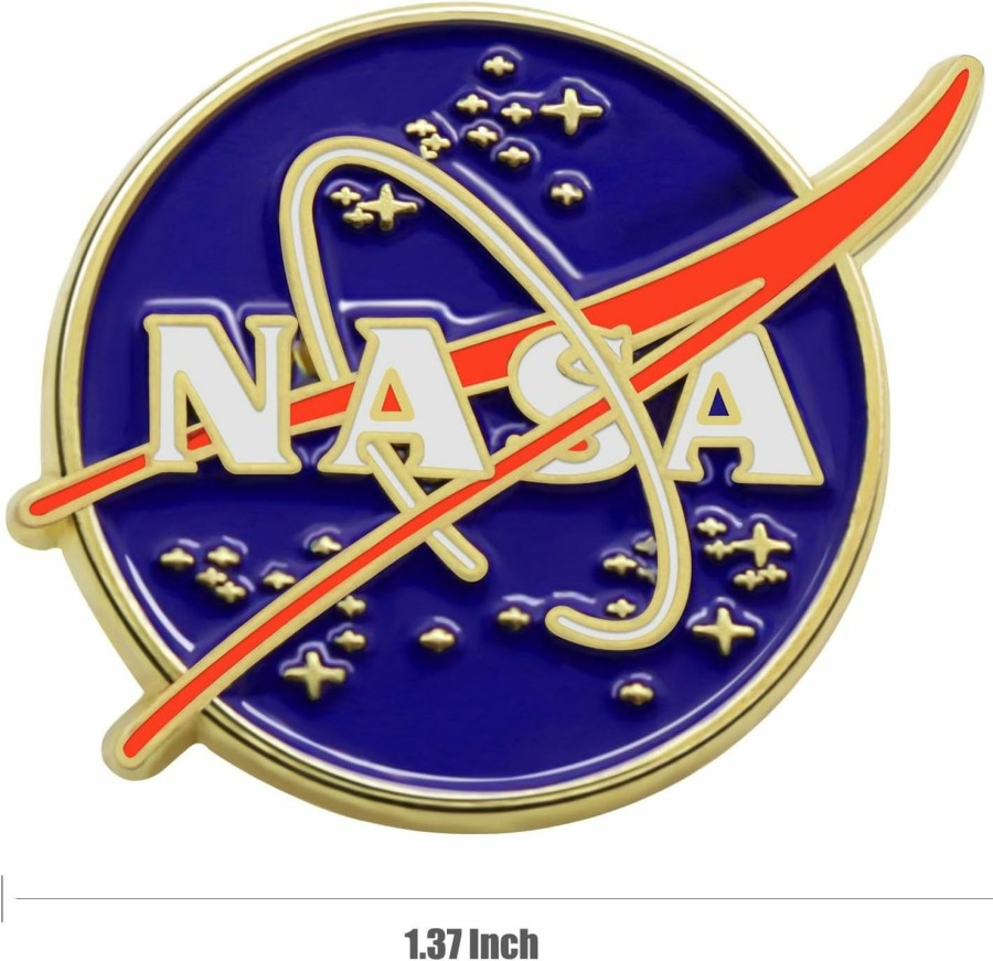 MIDLE 100 Pcs National Aeronautics And Space Administration Nasa Space Lapel Pins Bulk Enamel 1\" Hot