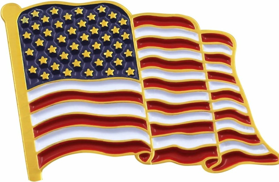 Anley Anley American Flag Lapel Pin - Waving Us Flag Pins Patriotic American Emblem - Exquisite Enamel & Vivid Color & Lightweight & Durable - 1 Pin And 10 Pins Clearance