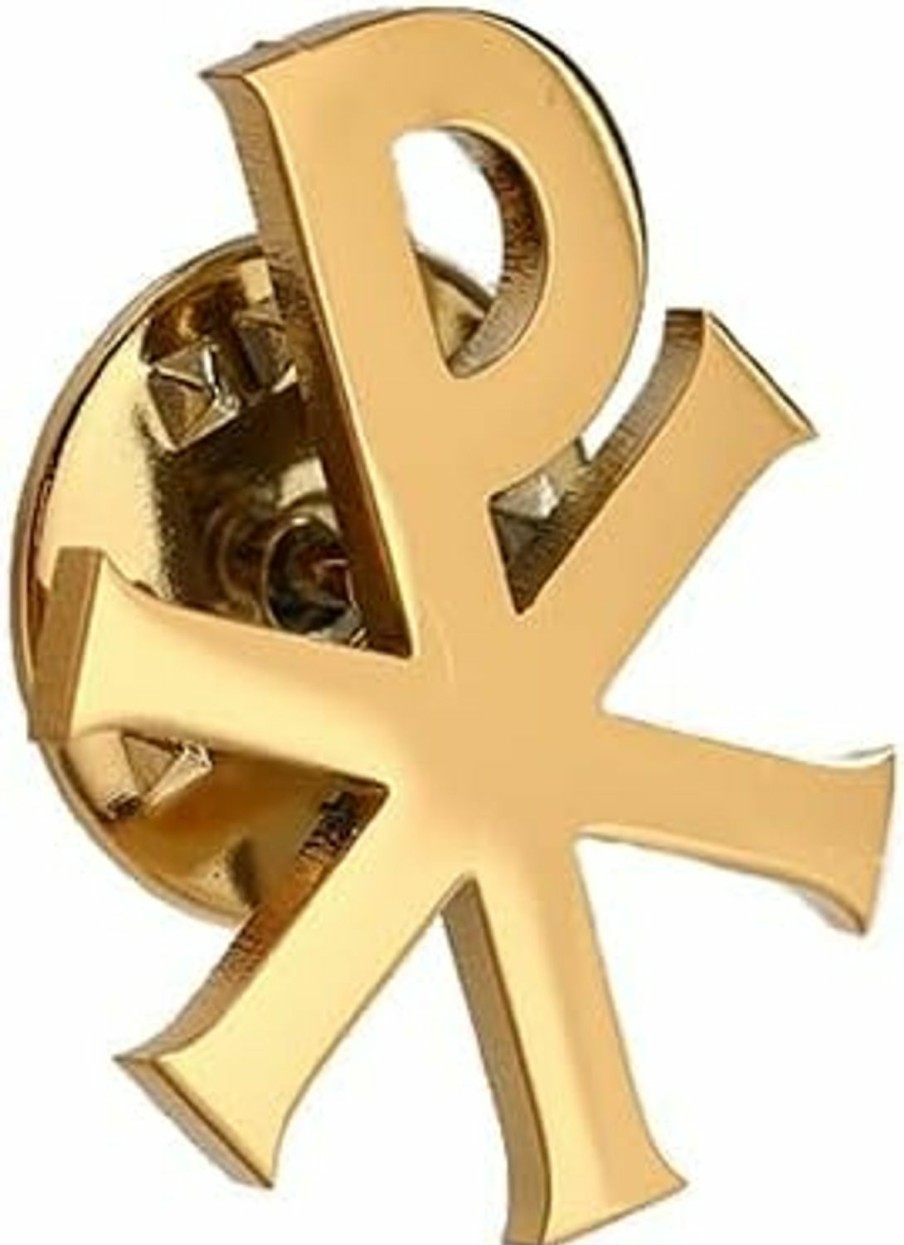 LLYANZ Stainless Steel Labarum Chi-Rho Symbol Brooch And Pin New