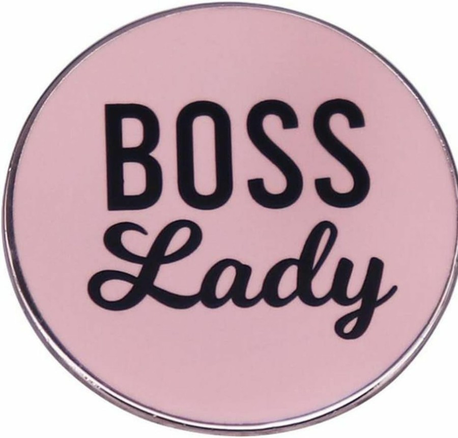 HUAQIGUO Boss Lady Brooch Attitude Quote Pin Feminist Badge Backpack Bag Fashion Accessories Gift For Women Lapel Pin For Shirt Hat Jacket Clearance