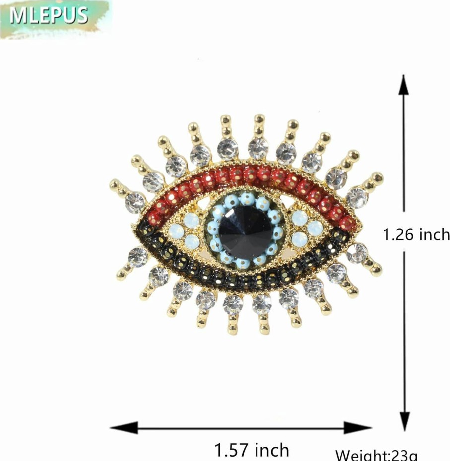 MLEPUS Lucky Charm Evil Eye Brooch Pin Women Freshwater Pearl And Rhinestone Crystal Vintage Lapel Pin For Wedding Party Necklace Dual Purpose Brooch Ladies Accessories Shawl Scarf Buckle Sweater Cardigan Men Women Gifts New