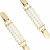 LIUHUIZEYU Vintage Sweater Clips,Liuhuizeyu Retro Cardigan Clips,Rhinestone Pearl Shawl Clip,Collar Clip,Back Cinch Clips,Dress Shawl Clipsweaters Connection Brooches For Women Girls Clothing Decoration(2Pcs) Best