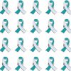 Mzztino Cervical Cancer Awareness Pins 20Pcs Teal & White Ribbon Enamel Lapel Pin Online