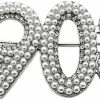 Youngsome Fine Alpha Sorority Society Figure Metallic White Pearl Brooch (White) Hot