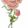 Kokoma Kokoma Rhinestone Rose Flower Brooch Pin For Women Girls Pink Crystal Cz Exaggerated Big Floral Laple Pins Corsage Dress Accessories Jewelry Gifts For Mothers Day Online