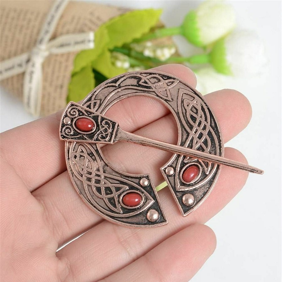 Hewill Vintage Viking Brooch Pin Lapel For Women Men Cloak Scarf Shawl Buckle Clasp Pin Brooches Penannular Brooch And Pin Sets Jewelry Hot