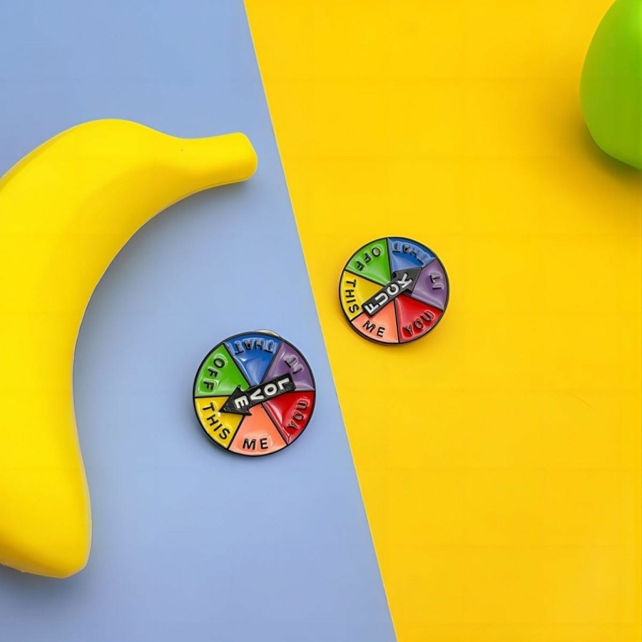 FunBoat Fuck Color Wheel Pin - Funny Enamel Pins - Cute Spinning Art Badges For Backpack Hot