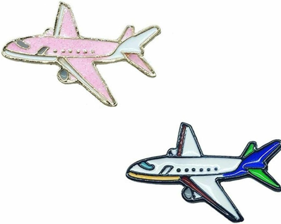 Dtja 2Pcs Cute Airplane Brooches For Women Girls Fashion Enameled Flying Plane Lapel Pins Badge Dress Suit Scarft Accessories Holiday Party Jewelry Uni Souvenir Gifts For Flight Crew Aviator Lover Clearance