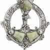 Tara Women'S Celtic Brooch Connemara Marble Rhodium Plated Made In Ireland Hot