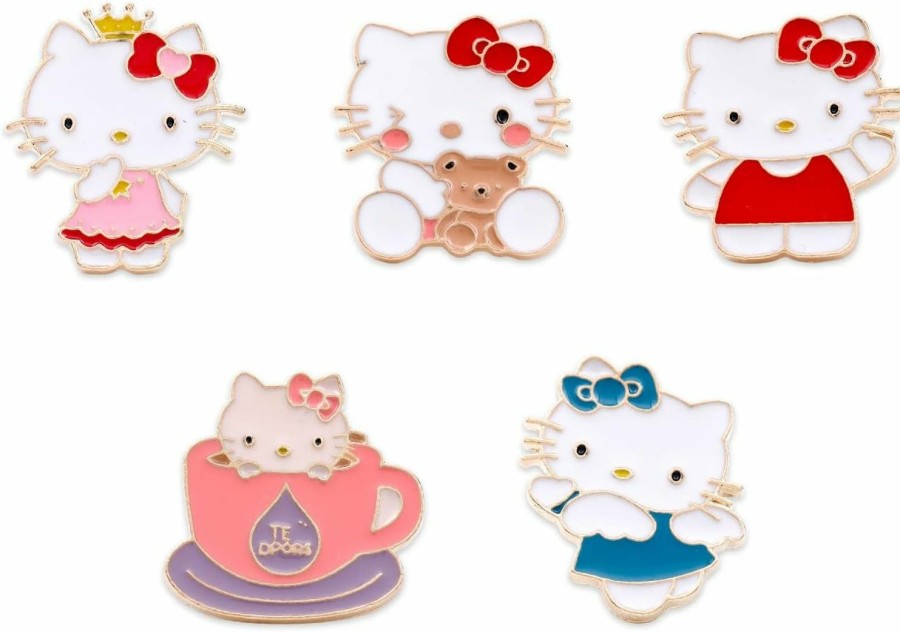 U-CHYTY Pink Kitty Pins Brooch Cartoon Enamel Lapel Pin Kawaii Clothing Backpack Decoration Diy Accessories Gift For Children Women Hot