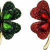 XGALBLA St. Patrick'S Day Good Luck Charm Green Four Leaf Shamrock Clover Pin Brooch For Women Girls Online