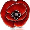 DANFORTH Danforth Remembrance Poppy Brooch Pin (Red) Handcrafted Pewter Brooch Pins For Women, 1 ", Made In Usa Online