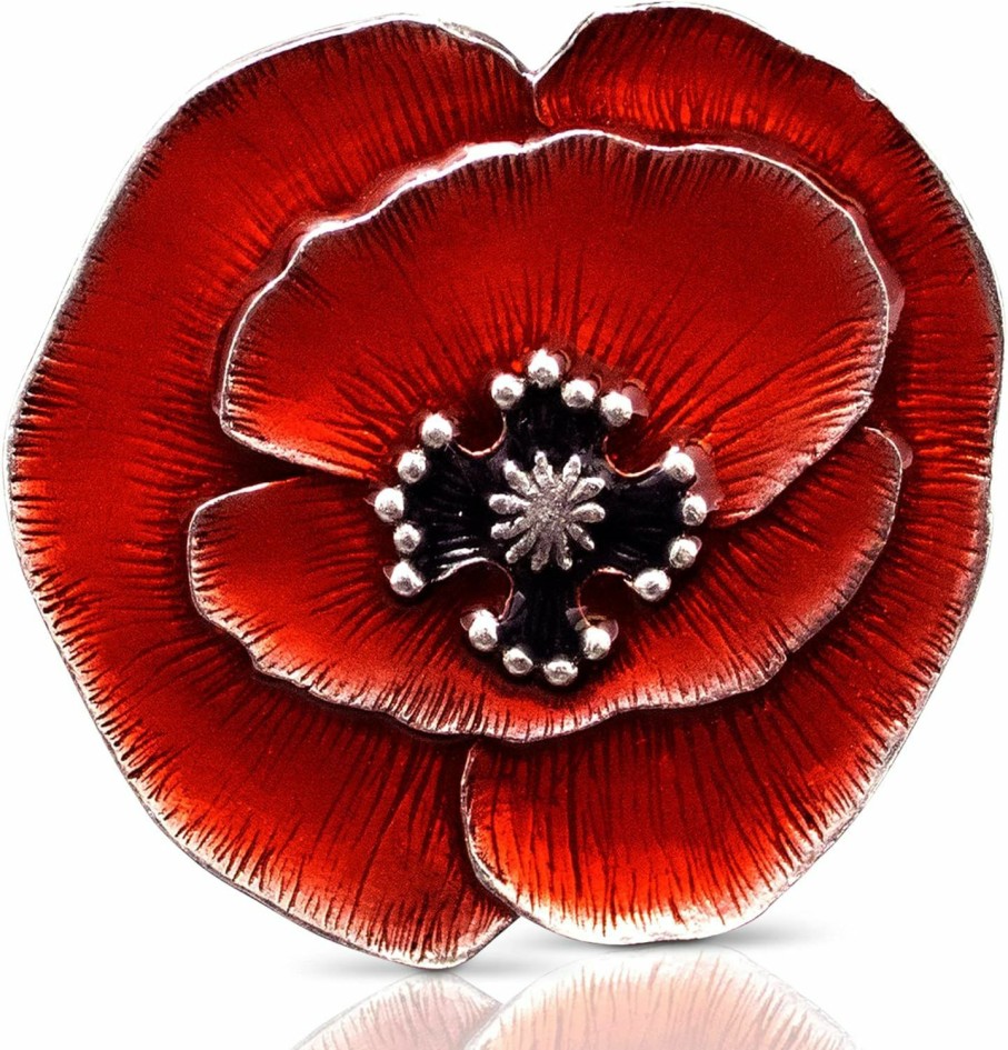 DANFORTH Danforth Remembrance Poppy Brooch Pin (Red) Handcrafted Pewter Brooch Pins For Women, 1 ", Made In Usa Online