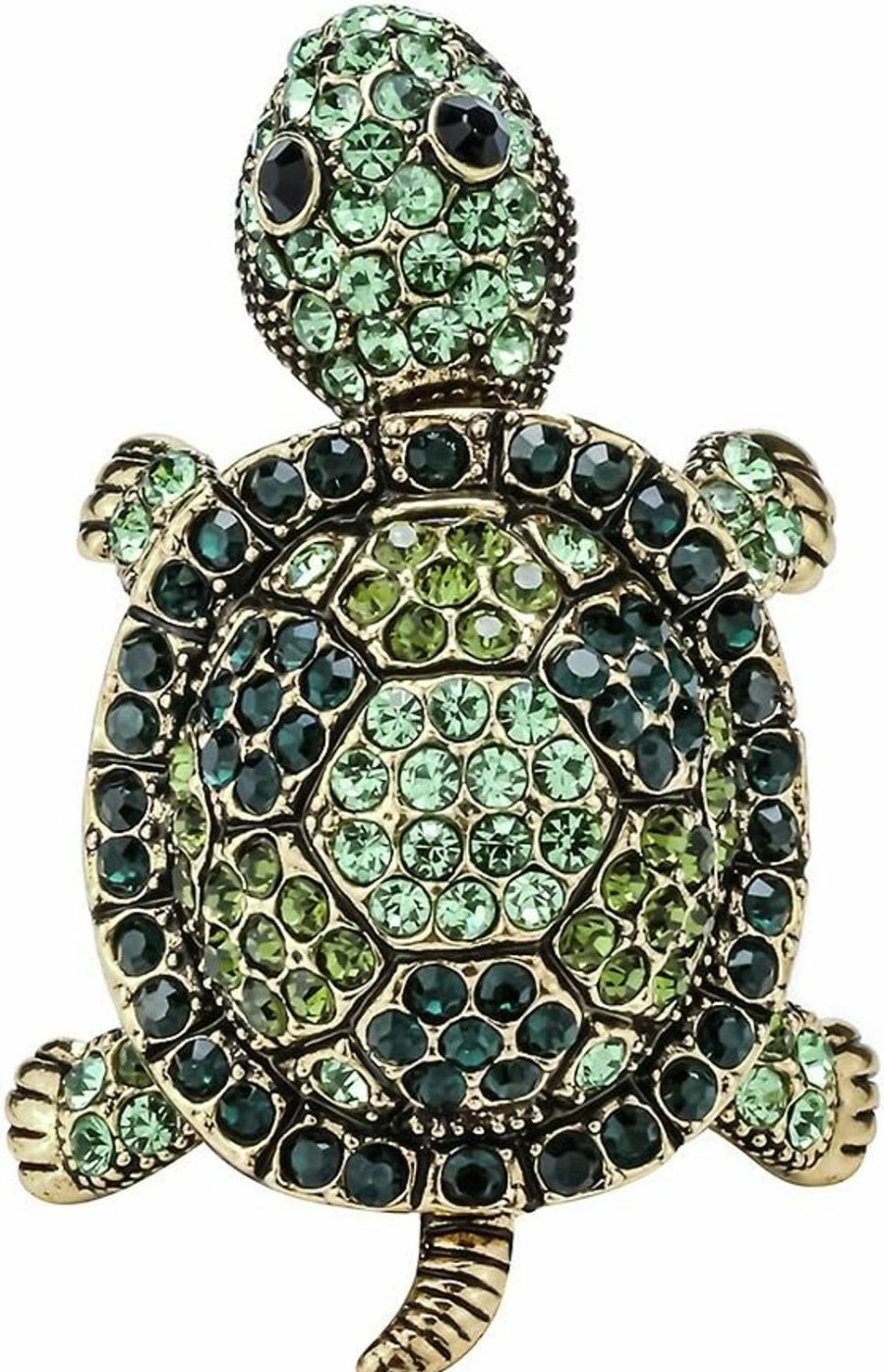 Szxc Szxc Jewelry Women'S Crystal Big Turtle Stretch Silk Scarf Rings Clasp Clip Buckle Hot