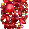 SELOVO Selovo Rhinestone Statement Brooch Pin Flower Dress Accessory New