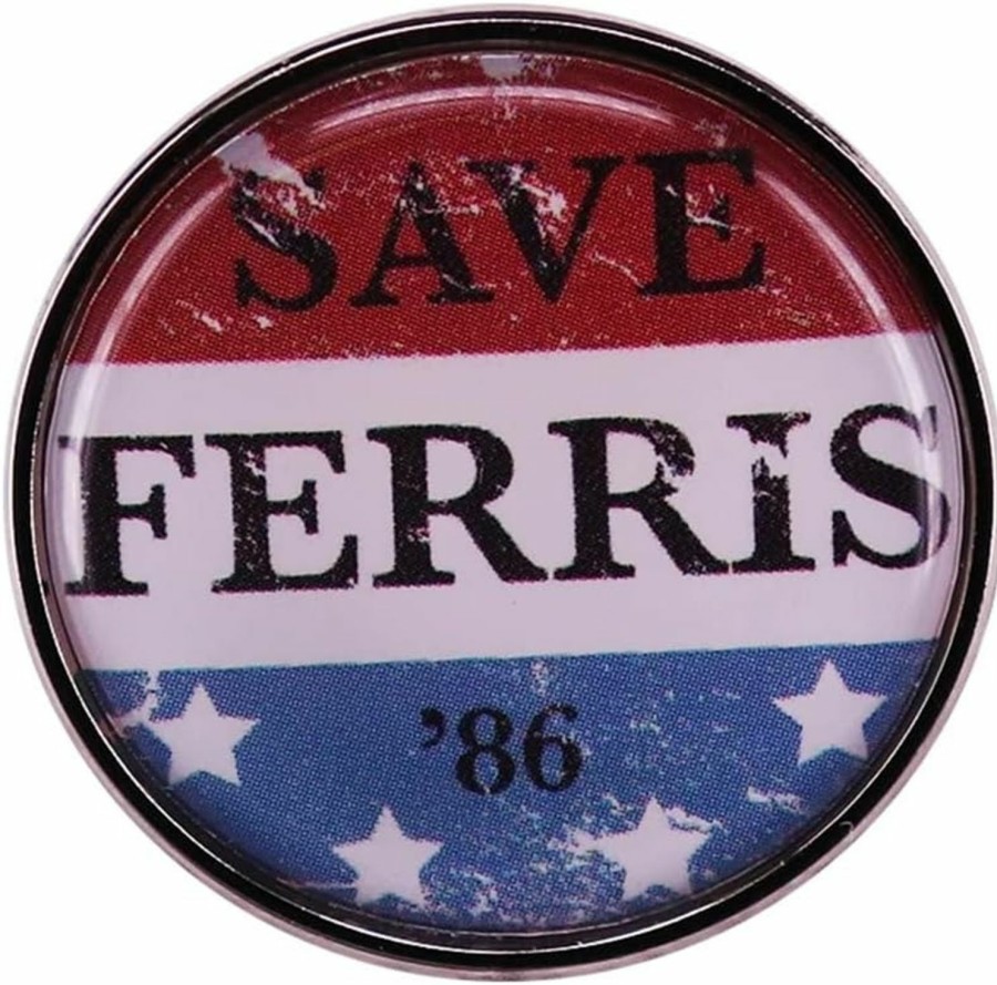 HUAQIGUO 1986 Film Ferris Buellers Day Off Brooch Save Ferris 86 Enamel Pin Retro Poster Art Button Badge For Men Women Creative Gift Best