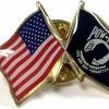 Gettysburg Flag Works Pow/Mia Lapel Pin Crossed With American Flag, Double Waving, Made In Usa Clearance