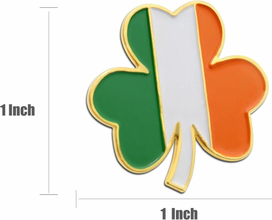 MIDLE 10/20/50/100 Pcs Ireland Irish Shamrock Lapel Pins Bulk-St. Patrick'S Day Three Leaf Clover Perfect Gifts Badge Souvenir Best