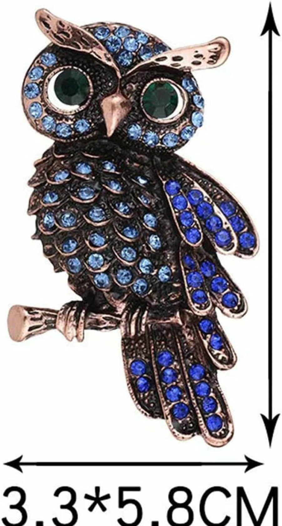 Generic Golden Strawberry 5 Pcs Rhinestone Crystal Elegant Owl Fashion Brooch Pin Lapel Pins For Women (5 Colors) Clearance