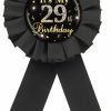 ROSTYAKZ It'S My 29Th Birthday Tinplate Badge Pin, Gold Diamond Happy 29Th Birthday Button Pin, 29 & Fabulous Birthday Black Rosette Award Ribbon Pin For Women, Brooch Buttons For Twenty Nine Years Old Birthday Party Decoration Clearance