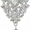 Gyn&Joy Gyn&Joy Women'S Austrian Crystal Bouquet Flower Teardrop Large Gorgeous Brooch Pin Best