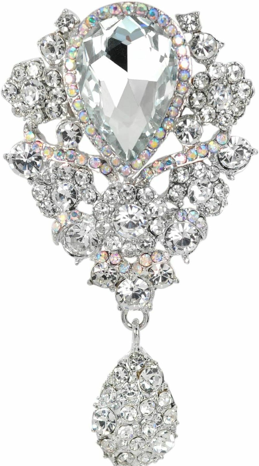 Gyn&Joy Gyn&Joy Women'S Austrian Crystal Bouquet Flower Teardrop Large Gorgeous Brooch Pin Best