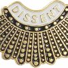 ROSTIVO Rostivo Enamel Pins Dissent Pin Ruth Bader Ginsburg Feminist Pin Rbg Dissent Collar Pin Female Justice Brooches Best