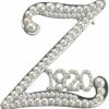 CENWA Cenwa Zeta 1920 Sorority Gift Z 1920 Pearl & Zircon Brooch Pin Greek Sorority Jewelry Gift Wholesale