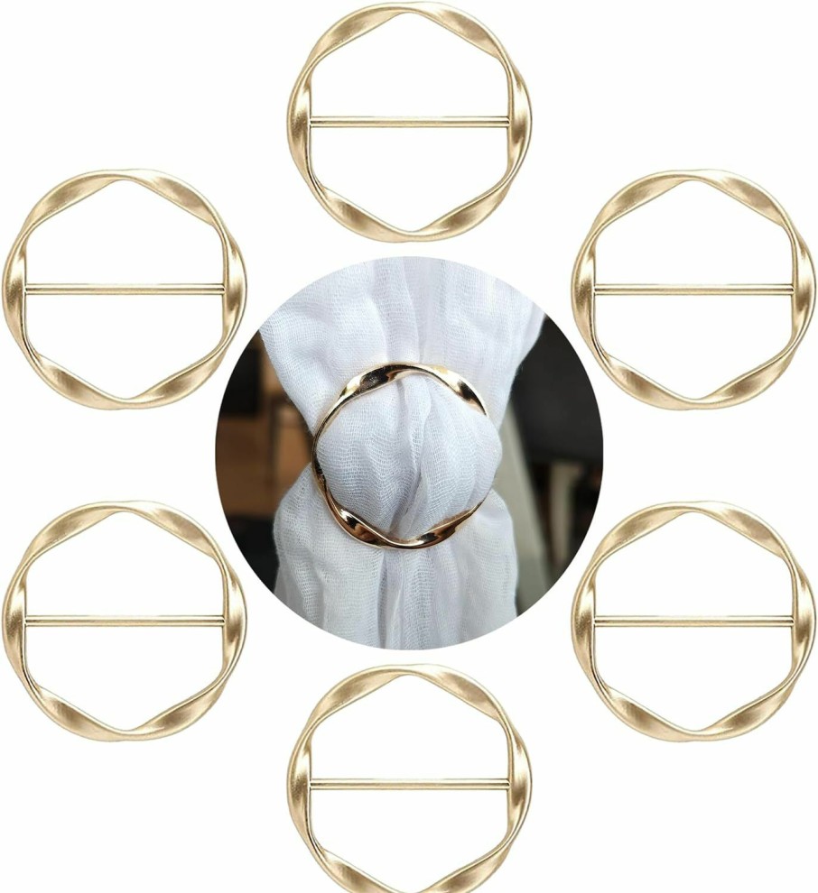 Thoughtful Distribution Co Thoughtful Distribution Co 6Pcs Gold Scarf Ring Clip For Women, Shawl Clips, Scarf Clip, Scarf Rings For Women, Scarf Ring Buckle, Small Scarf Ring Online