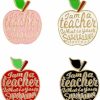 FOTN Teacher'S Day Brooch Set Appreciation Gift Brooch Enamel Lapel Pin Set Apple Pins Cartoon Badge Cute Teacher'S Superpowers Badge College Style Teacher'S Day Fruit Badges Jewelry Gift Clearance