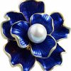 PONCTUEL ESCARGOT Yellow Flower White Pearl Brooch Gold Autumn Flower Pins Autumn Fall Flower Broach For Mother Wife Gf Wedding Bridal Bouquet Party Charm Flower Pin For Christmas Valentine'S Day Hot