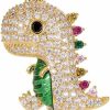 NewZenro Cute Dinosaur Sparkly Cz Brooches Pins Delicate Luxury Cartoon Animal Brooch Classic For Party Dance Banquet For Women Ladies Girls Dainty Elegant Beautiful Lapel Pins Scarf Clips Collar Neck Tie Dress Suit Shirt Ceremony Clothes Accessories Jewelry Mother'S Day Valentine'S Day Decor Christmas Birthday Daughter Gifts Online