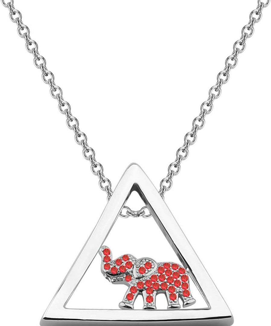 CHOORO Chooro Triangle Rhinestone Red Elephant Charm Necklace Gift Greek Sorority Gift(Triangle Elephant-N) Wholesale