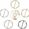 SINCCO 5 Pcs Silk Scarf Ring Clip T-Shirt Tie Ring Clips For Women, Fashion Round Alloy Scarf Ring And Slide Tshirt Twist Knot Clip Buckle Circle Clothing Ring Wrap Holder New