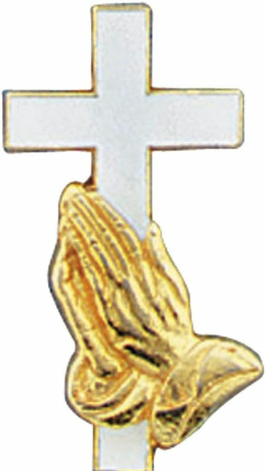 Autom Autom Cross & Praying Hands Gold Plated Lapel Pin Clearance