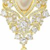 LRZK Lrzk Vintage Pearl Broches Jewelry For Women Fashion Full Drill Teardrop Brooches Bridal Wedding Bouquet Brooch Pins Online